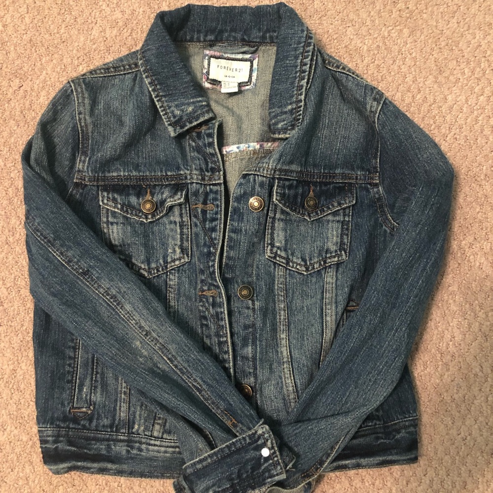 Forever 21 distressed jean jacket